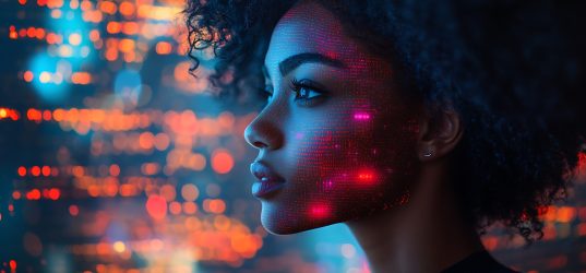 ai-cyber-security-threat-illustration-black-african-american-female-it-specialist-analyzing-data
